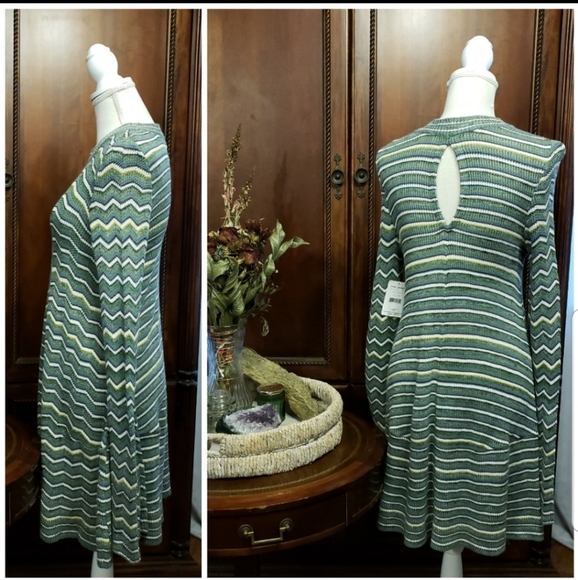 🧿 FREE PEOPLE (NWT) "Ziggy" Striped Sweater Dress - Picture 6 of 8